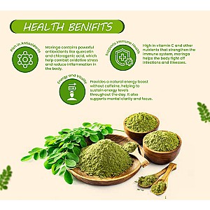 Organic Moringa Leaf Powder For Weight Loss, Powerful Vitamins & Antioxidants (2 x 200 g)
