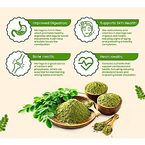 Organic Moringa Leaf Powder For Weight Loss, Powerful Vitamins & Antioxidants (2 x 200 g)