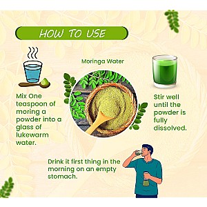 Organic Moringa Leaf Powder For Weight Loss, Powerful Vitamins & Antioxidants (2 x 200 g)