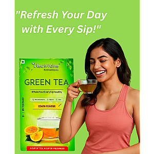 Green Tea Lemon for Weight Loss & Boost Immunity| Vitamin C|Authentic Tea Leaves Lemon Green Tea Bags Box (4 x 25 Bags)