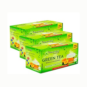 Green Tea Lemon for Weight Loss & Boost Immunity| Vitamin C|Authentic Tea Leaves Lemon Green Tea Bags Box (3 x 25 Bags)