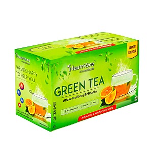 Green Tea Lemon for Weight Loss & Boost Immunity| Vitamin C|Authentic Tea Leaves Lemon Green Tea Bags Box (25 Bags)