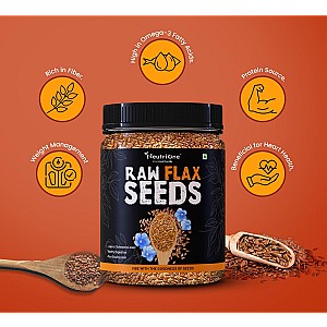 Raw Flax Seeds for Weight Loss Management, High Fiber, Protein, Calcium, Zinc Brown Flax Seeds (2 x 200 g)