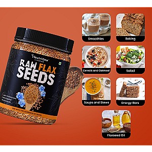 Raw Flax Seeds for Weight Loss Management, High Fiber, Protein, Calcium, Zinc Brown Flax Seeds (2 x 200 g)