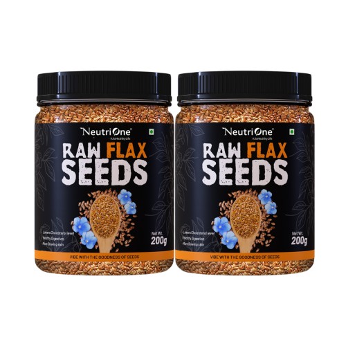 Raw Flax Seeds for Weight Loss Management, High Fiber, Protein, Calcium, Zinc Brown Flax Seeds (2 x 200 g)