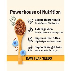 Raw Flax Seeds for Weight Loss Management, High Fiber, Protein, Calcium, Zinc Brown Flax Seeds (200 g)