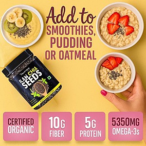 Raw Chia Seeds 500gm | High Fiber Omega-3 Superfood for Weight Loss Chia Seeds (500 g)