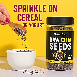 Raw Chia Seeds 500gm | High Fiber Omega-3 Superfood for Weight Loss Chia Seeds (500 g)