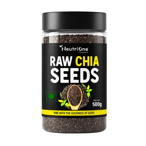 Raw Chia Seeds 500gm | High Fiber Omega-3 Superfood for Weight Loss Chia Seeds (500 g)