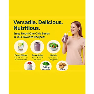 Raw Chia Seeds for Weight Loss with Omega 3 ,Zinc and Fiber,Calcium Rich/Protein Chia Seeds (3 x 200 g)
