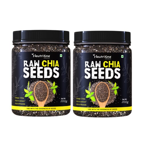 Raw Chia Seeds for Weight Loss with Omega 3 ,Zinc and Fiber,Calcium Rich/Protein Chia Seeds (2 x 200 g)