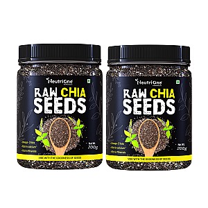 Raw Chia Seeds for Weight Loss with Omega 3 ,Zinc and Fiber,Calcium Rich/Protein Chia Seeds (2 x 200 g)