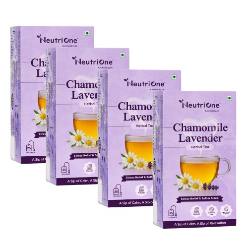 Tea for Stress Relief | 100% Better Sleep & Calming Loose Leaves Herbal Tea Bags Box (4 x 25 Bags)