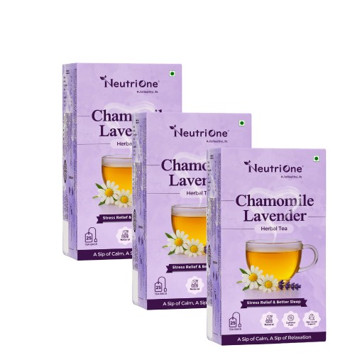 Chamomile Flower Tea Bags | Calming Herbal Tea for Sleep & Stress Relief Herbal Tea Bags Box (3 x 25 Bags)