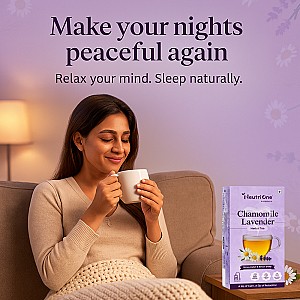 Chamomile Tea for Stress Relief & Peaceful Sleep | Relaxing Herbal Tea with Lavender, Chamomile Herbal Tea Bags Box (25 Bags)
