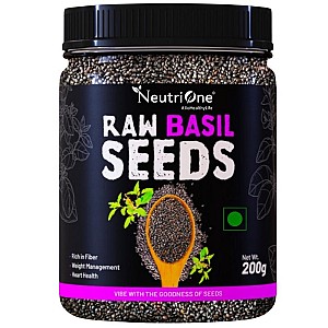 Raw Basil Seeds (Sabja Seeds, Takmariya Seeds) for Weight Loss with Antioxidants Basil Seeds (200 g)