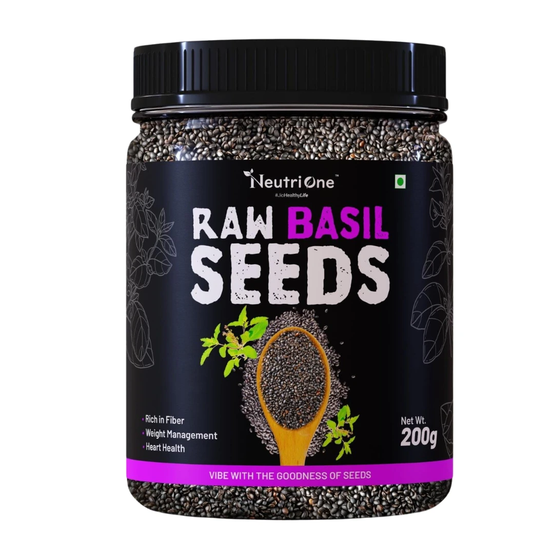 Raw Basil Seeds (Sabja Seeds, Takmariya Seeds) for Weight Loss with Antioxidants Basil Seeds (200 g)