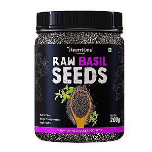 Raw Basil Seeds (Sabja Seeds, Takmariya Seeds) for Weight Loss with Antioxidants Basil Seeds (200 g)