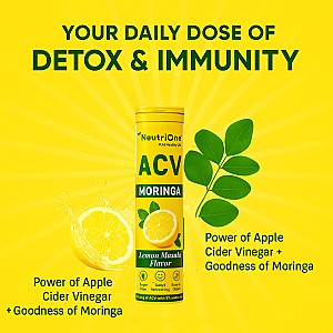 ACV Moringa Effervescent Tablets for Weight Loss & Digestion Support detox drink (10 Tablets)