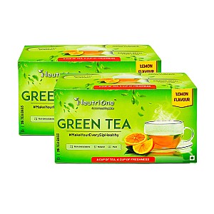Green Tea Lemon for Weight Loss & Boost Immunity| Vitamin C|Authentic Tea Leaves Lemon Green Tea Bags Box (2 x 25 Bags)
