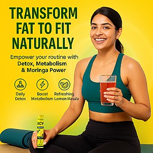 ACV Moringa (Lemon Masala)To Control Cravings,Apple Cider Vinegar,No Added Sugar (2 x 10 Tablets)