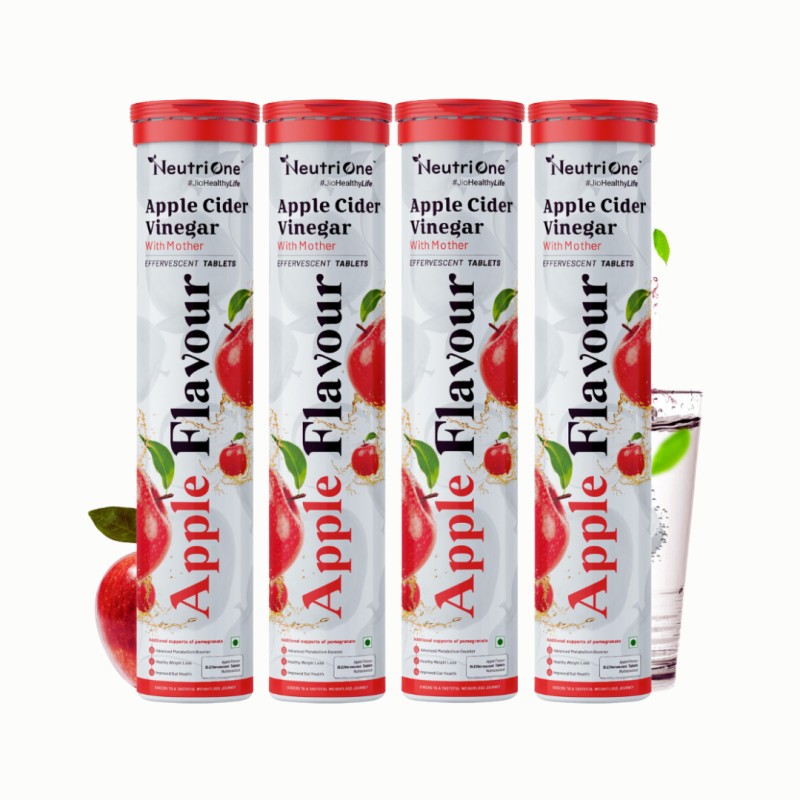 Apple Cider Vinegar with Mother | 60 Effervescent Tablets for Weight Loss (4 x 15 Tablets)