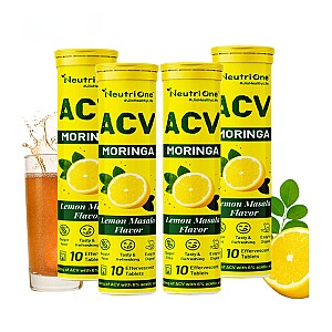 ACV Moringa (Lemon Masala)To Control Cravings,Apple Cider Vinegar,No Added Sugar (4 x 10 Tablets)
