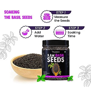 Raw Basil Seeds (Sabja Seeds, Takmariya Seeds) for Weight Loss with Antioxidants Basil Seeds (3 x 200 g)