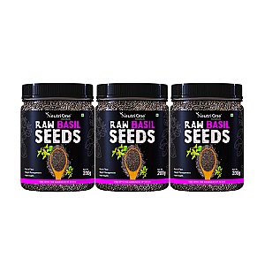 Raw Basil Seeds (Sabja Seeds, Takmariya Seeds) for Weight Loss with Antioxidants Basil Seeds (3 x 200 g)