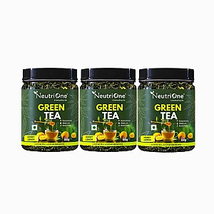 Honey & Lemon Green Tea Loose Leaf for Weight Loss | 100% Natural & Refreshing Honey, Lemon Green Tea Mason Jar (3 x 100 g)