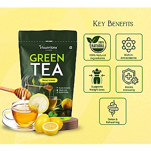 Honey & Lemon Green Tea Loose Leaf for Weight Loss | 100% Natural & Refreshing Honey, Lemon Green Tea Pouch (50 g)