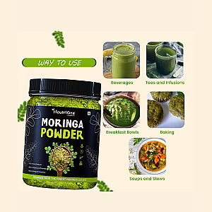 NeutriOne Organic Moringa Leaf Powder for Weight Loss 100% Natural For Hair|Skin|Superfood (200 g)