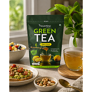 Honey & Lemon Green Tea Loose Leaf for Weight Loss | 100% Natural & Refreshing Honey, Lemon Green Tea Pouch (50 g)