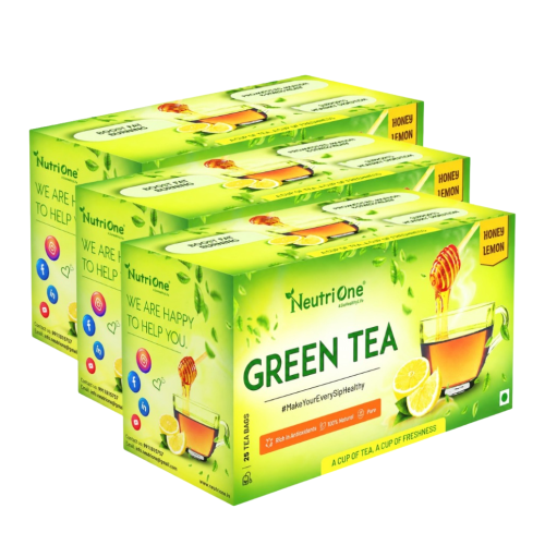 Honey Lemon Green Tea for Weight Loss | Rich in Vitamin C | Premium Tea Leaves Honey, Lemon Green Tea Bags Box (3 x 25 Bags)