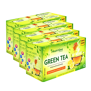 Honey Lemon for Weight Loss | Premium Green Tea Leaves |Vitamin C & Antioxidants Honey, Lemon Green Tea Bags Box (4 x 25 Bags)