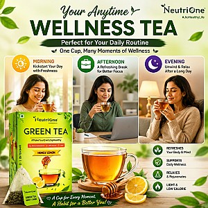 Honey Lemon Tea for weight loss with Premium tea leaves Honey, Lemon Green Tea Bags Box (25 Bags)