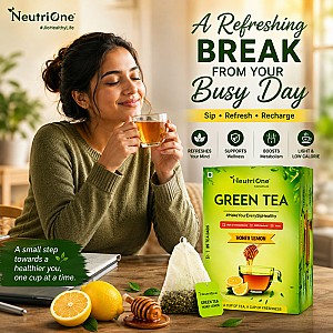 Honey Lemon Tea for Weight Loss & Detox | Vitamin C Rich with Premium Tea Leaves Honey, Lemon Green Tea Bags Box (2 x 25 Bags)