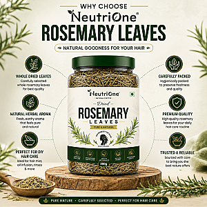 Rosemary Leaves Dried for Hair Growth, Crushed Leaves Seasonings 250g Jar (250 g)