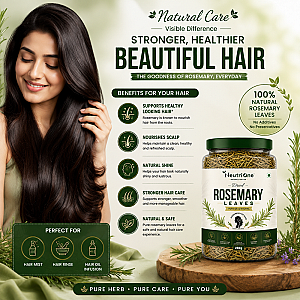 Rosemary Leaves Dried for Hair Growth, Crushed Leaves Seasonings 250g Jar (250 g)