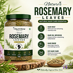 Rosemary Leaves Dried for Hair Growth, Crushed Leaves Seasonings 250g Jar (250 g)