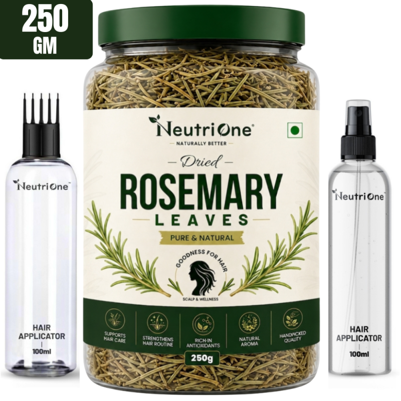  Rosemary Leaves Dried 250g,for Hair Growth + Hair Mist Spray,Hair Oil Applicator (250 g)