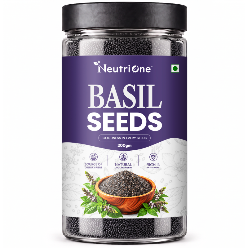 Raw Basil Seeds (Sabja Seeds, Takmariya Seeds) for Weight Loss with Antioxidants Basil Seeds (200 g)