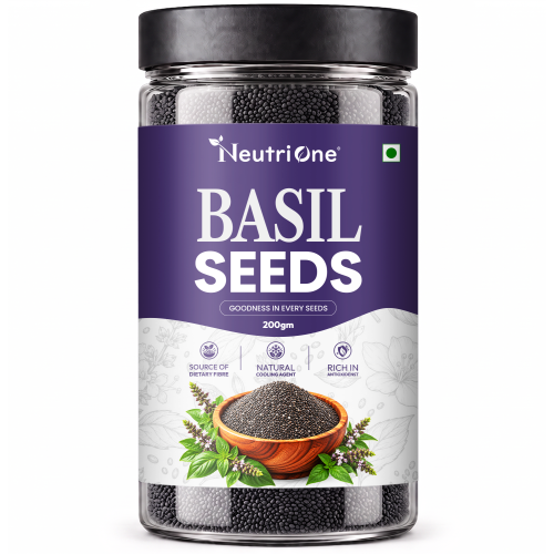 Raw Basil Seeds (Sabja Seeds, Takmariya Seeds) for Weight Loss with Antioxidants Basil Seeds (200 g)