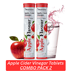 NeutriOne Apple Cider Vinegar 30 effervescent tablets for weight loss | Vitamin B6 & B12 (2 x 15 Tablets)