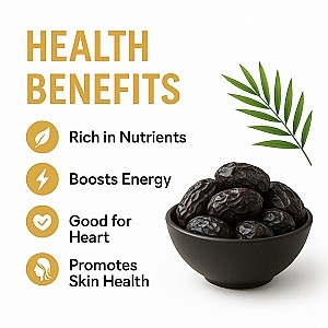 NeutriOne Premium Black Dates Khajoor | Dry Fruits | Khajur Rich in Iron, Fibre & Vitamins Dry Dates (4 x 400 g)