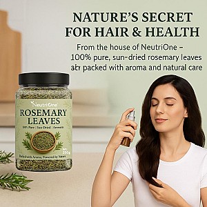 Rosemary Leaves Dried for Hair Growth, Crushed Leaves Seasonings 250g Jar (250 g)