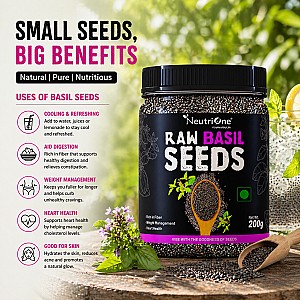 Gond Katira & Basil Seeds Combo | Natural Body Coolant for Summer | Sabja Seeds Assorted Seeds & Nuts (2 x 200 g)