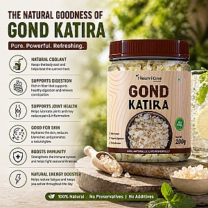 Gond Katira & Basil Seeds Combo | Natural Body Coolant for Summer | Sabja Seeds Assorted Seeds & Nuts (2 x 200 g)