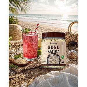 Gond Katira 100% Natural Edible Gum | Body Coolant for Summer | Katira / Katila Dried Gum (1 x 200 g)