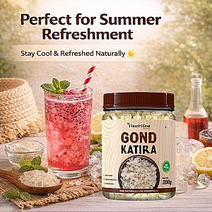 Gond Katira 100% Natural Edible Gum | Body Coolant for Summer | Katira / Katila Dried Gum (1 x 200 g)